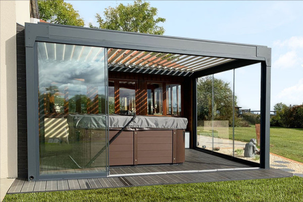 Fermeture En Verre Pour Pergola Bioclimatique Sur Mesure Clikit