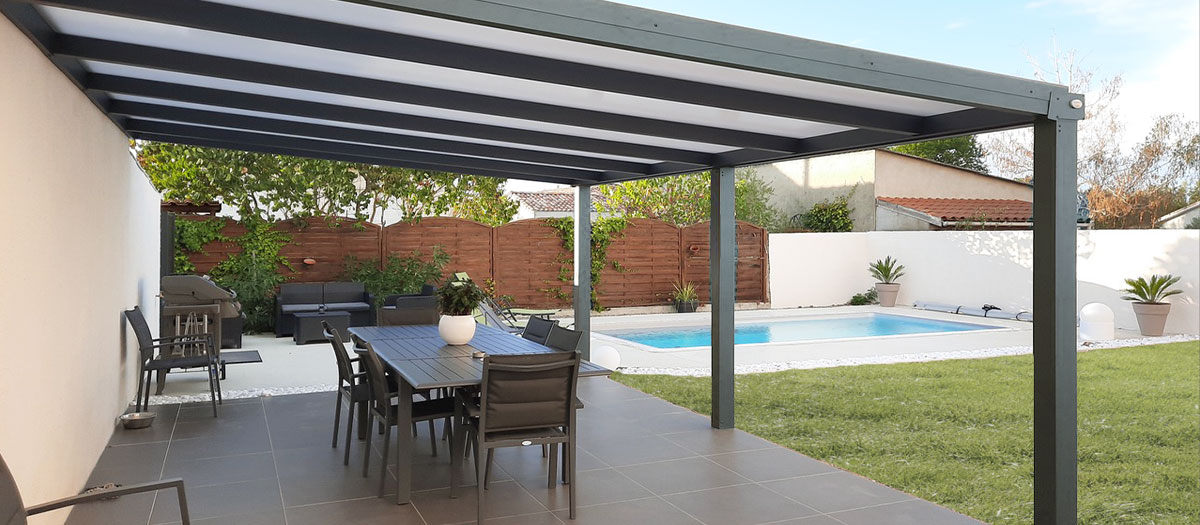 Photo de la toiture d'une Pergola Aluminium CLIMALUX