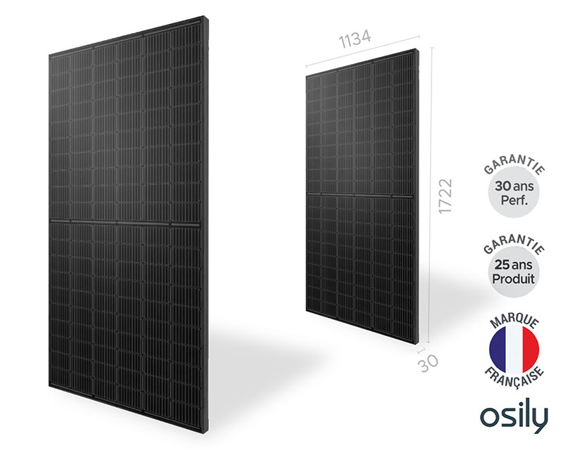 Photo des Panneaux Solaires OSILY Mono ALL BLACK Bifacial installés